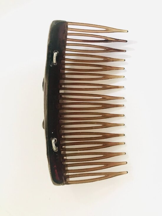 Vintage Navajo Sterling Silver Turquoise Hair Comb Native American